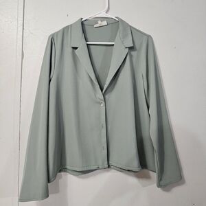 Melloday Light Green Button Up Long Sleeve Cardigan!
